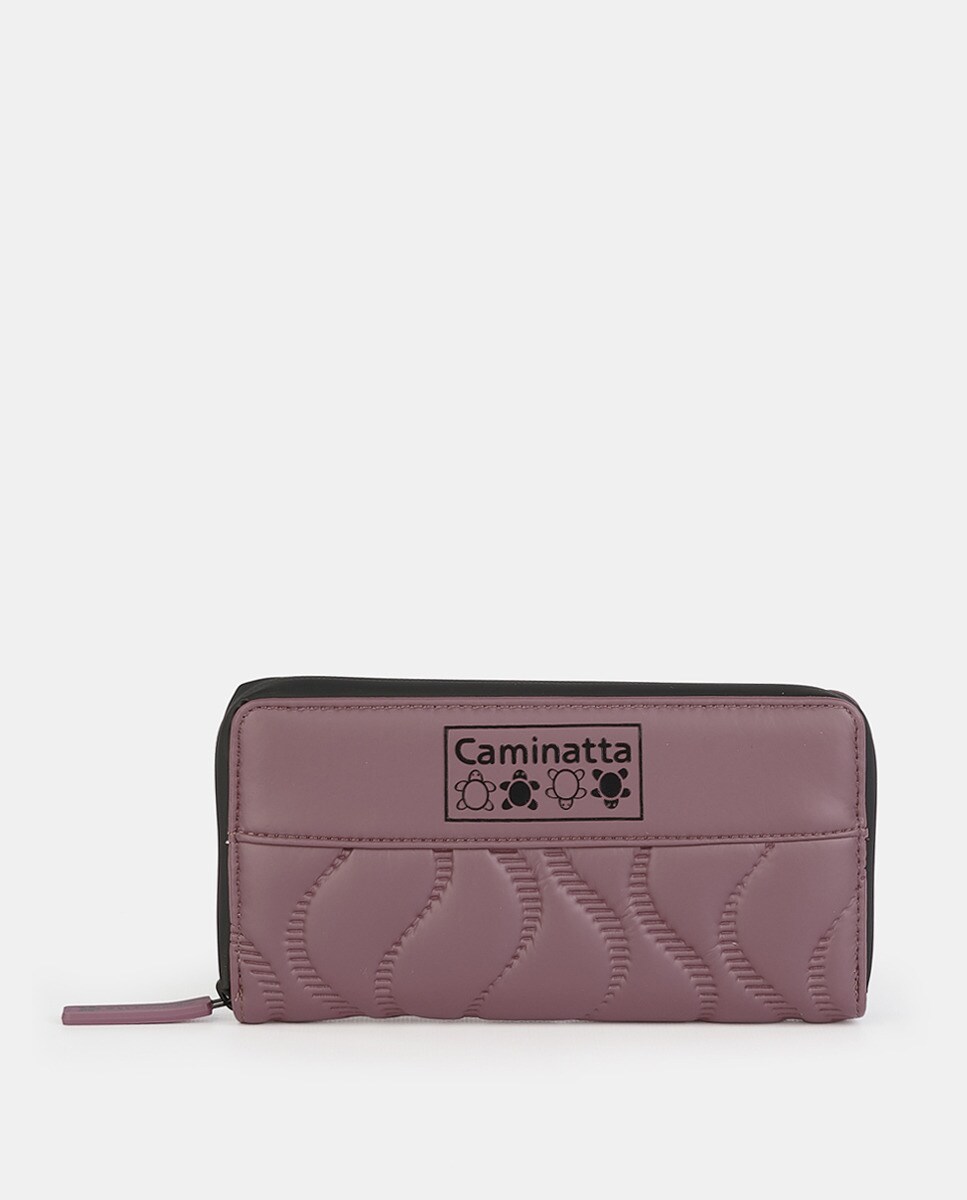 Grande pochette nude matelassée zippée