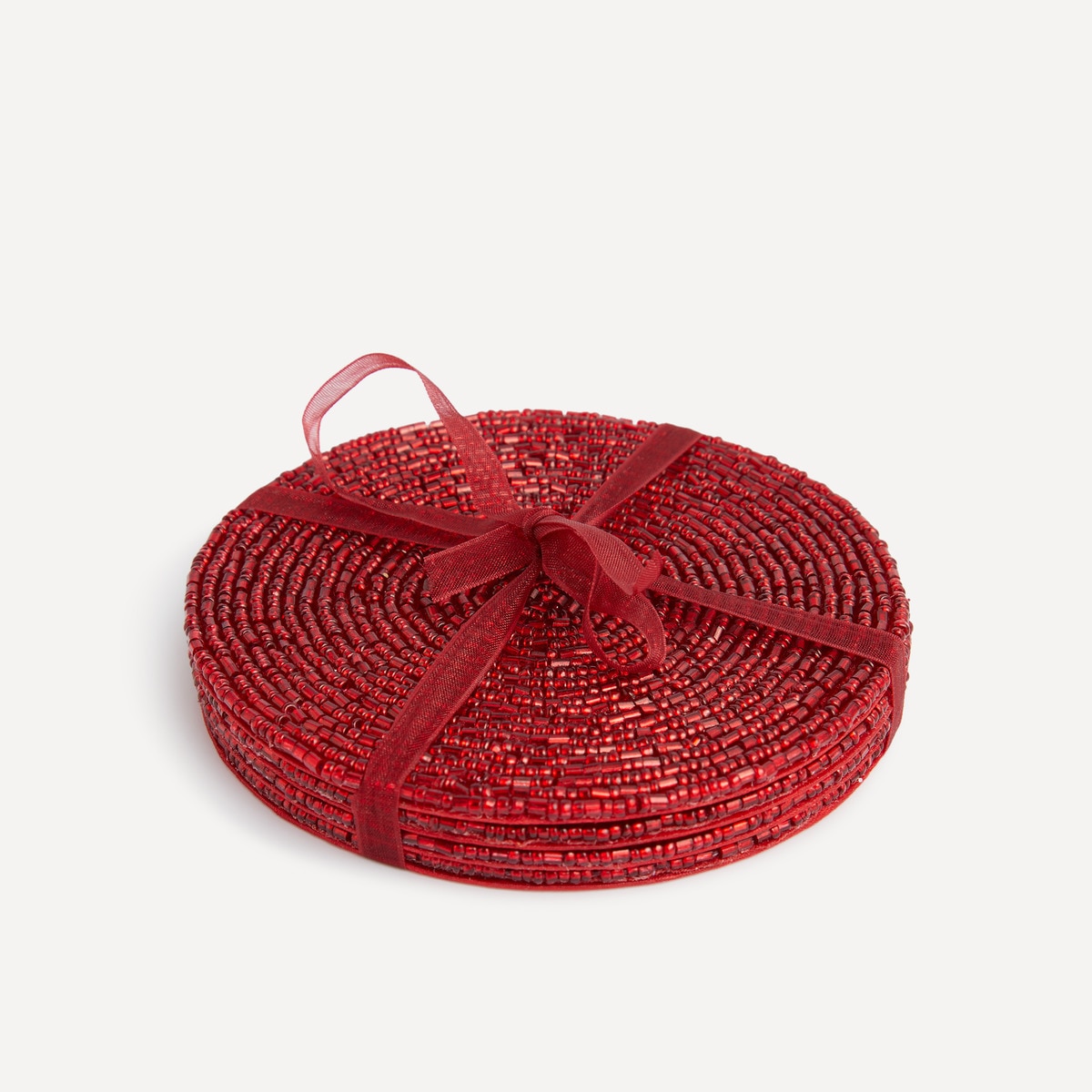 Set 4 posavasos PVC Beads El Corte Inglés Rojo-3