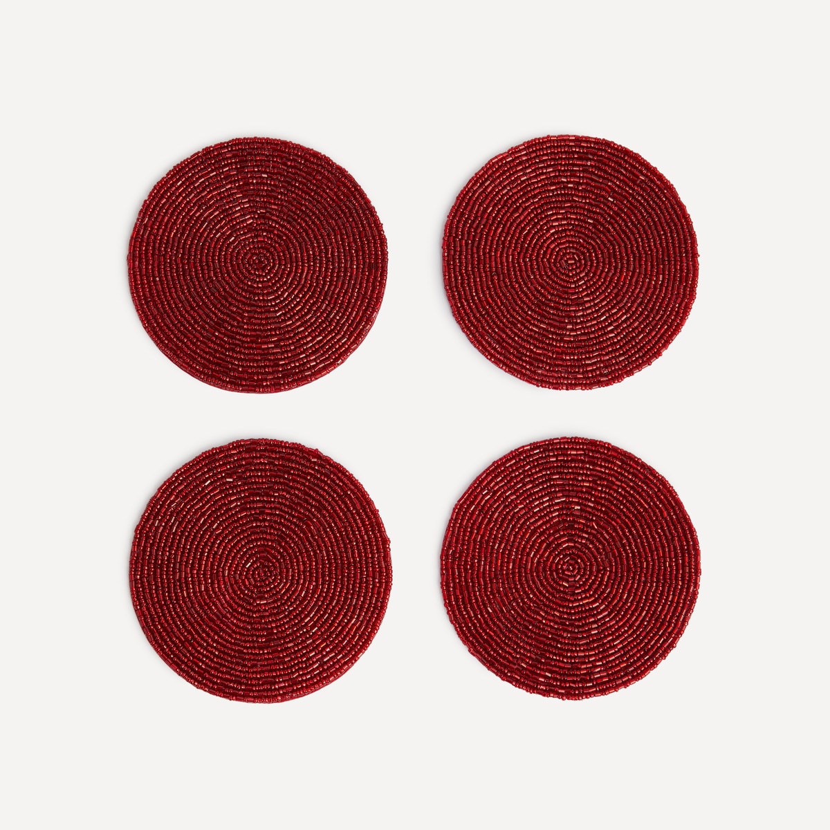 Set 4 posavasos PVC Beads El Corte Inglés Rojo-1