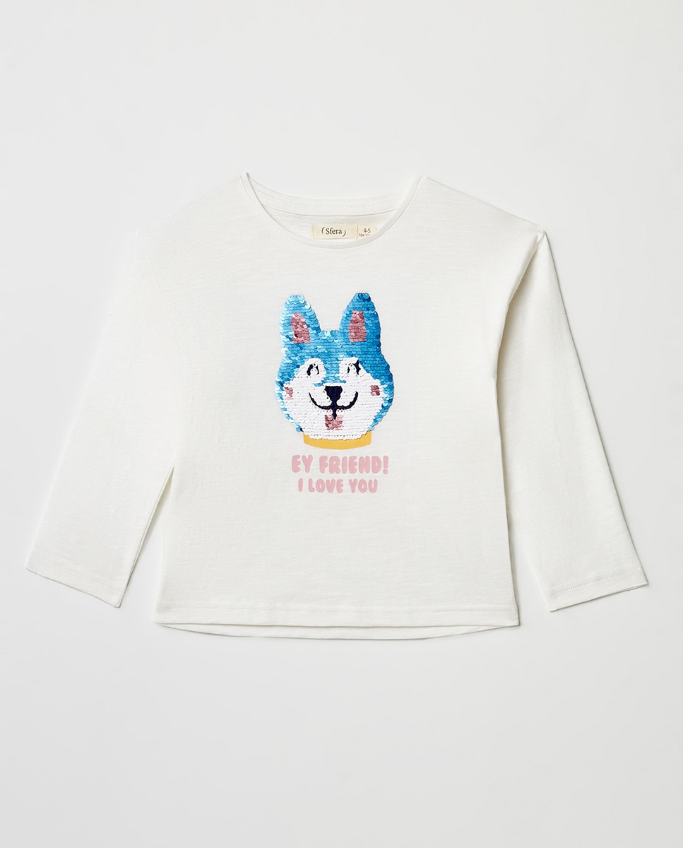 Tshirt husky paillettes
