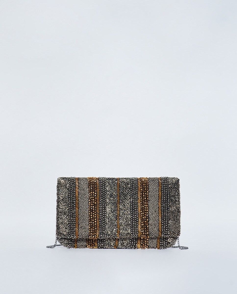 Sac perles fantaisie rayures