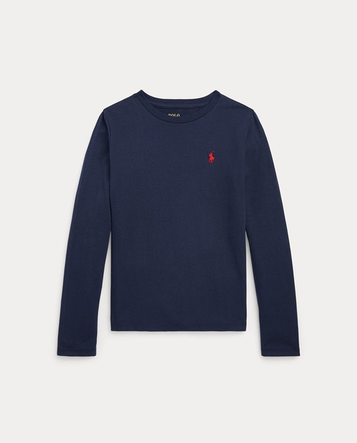 Imagen 0 de Camiseta de niña en azul marino de algodón