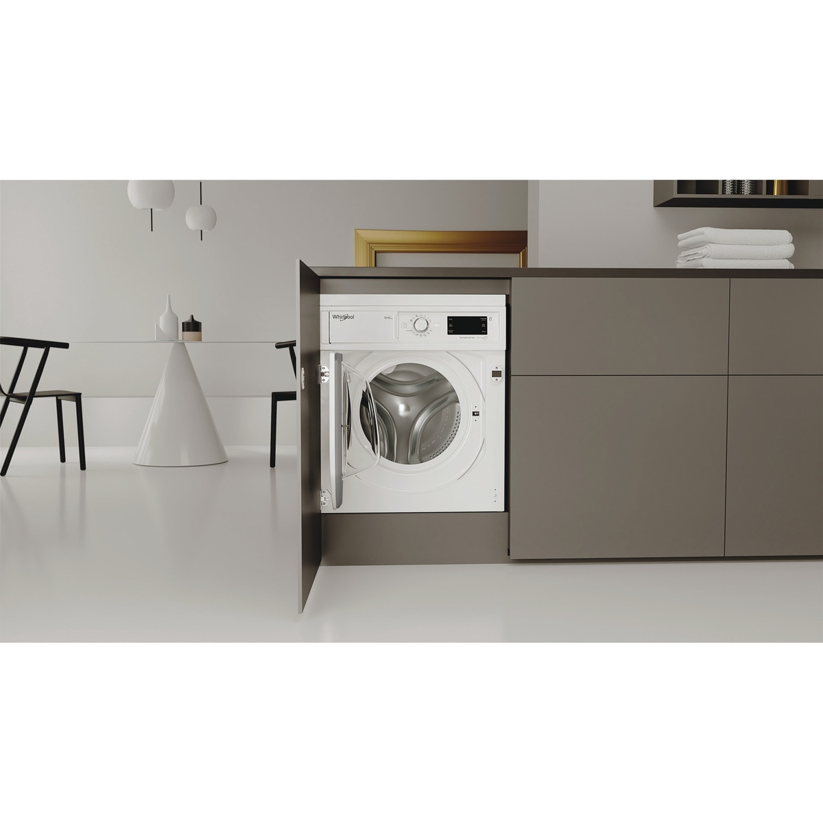 Lavadora integrable Whirlpool 8 kg / 1.400 rpm, Motor Sense Inverter - BIWMWG81485EEU Blanco-11