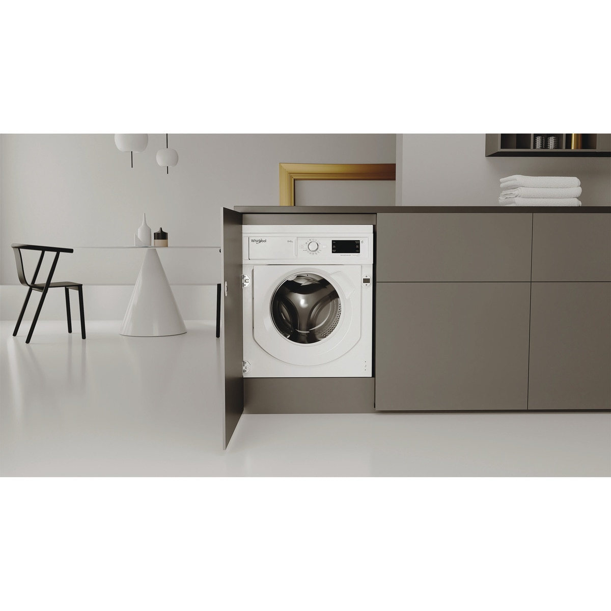 Lavadora integrable Whirlpool 8 kg / 1.400 rpm, Motor Sense Inverter - BIWMWG81485EEU Blanco-9