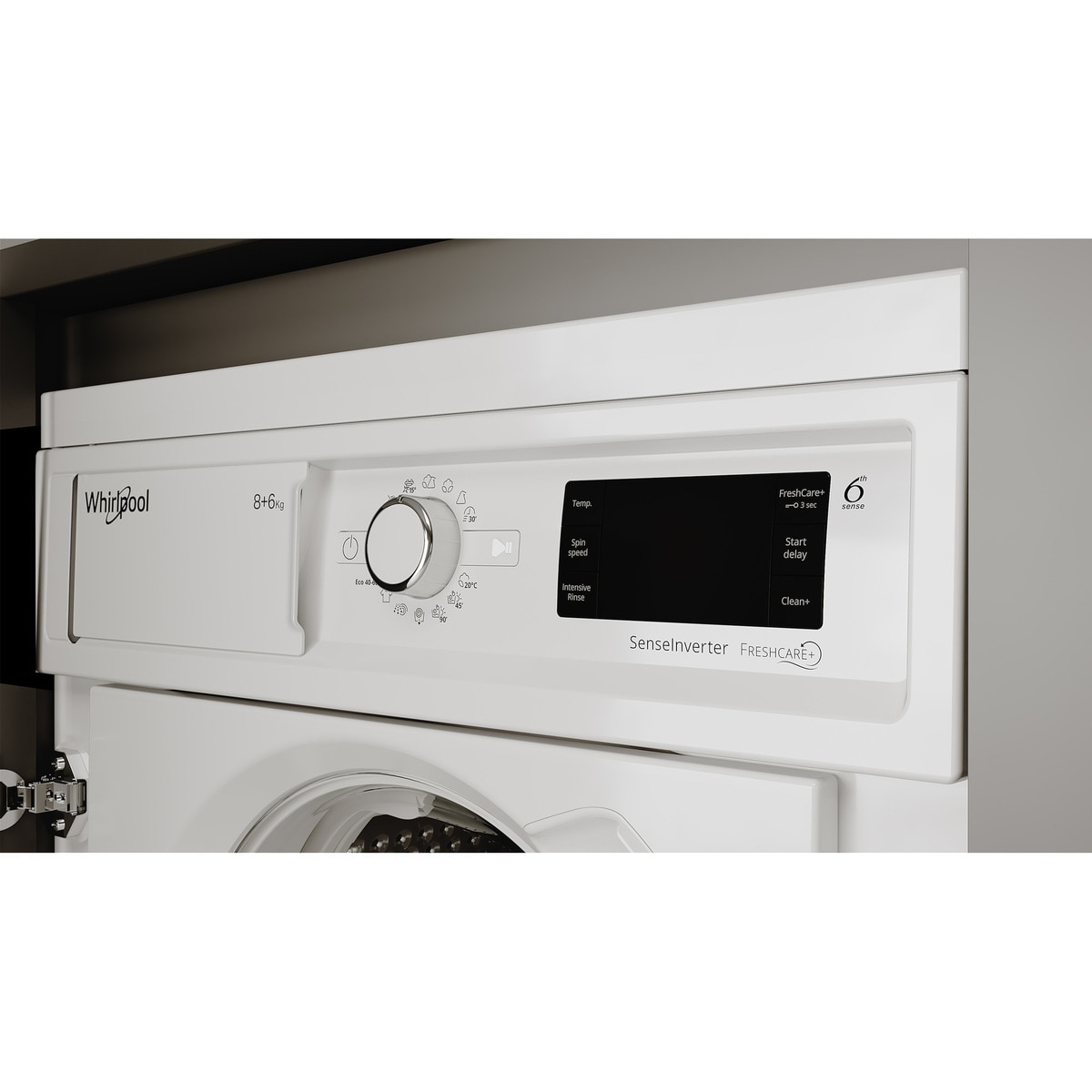 Lavadora integrable Whirlpool 8 kg / 1.400 rpm, Motor Sense Inverter - BIWMWG81485EEU Blanco-7