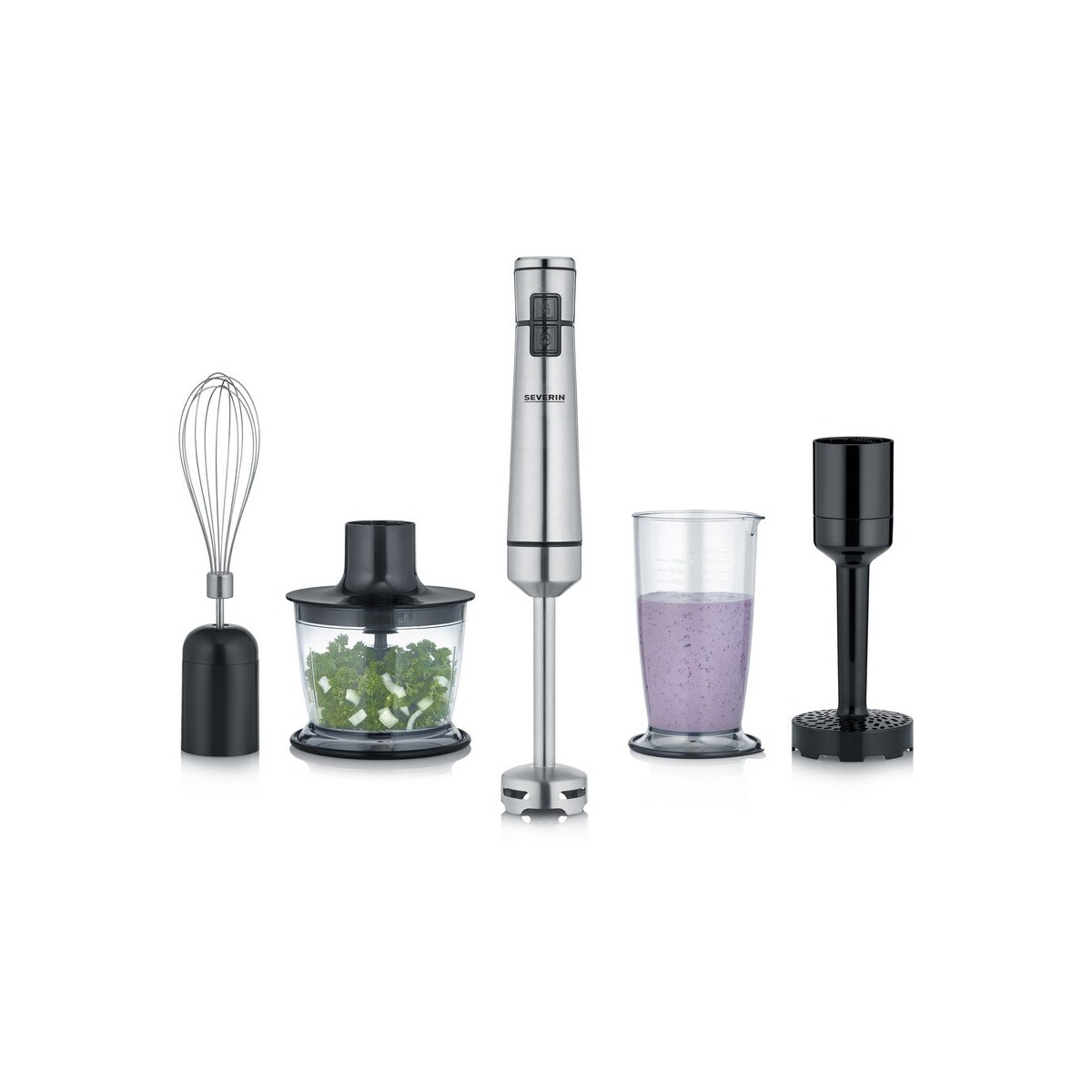 Varinha Mágica Severin SM 3775 de 100 W sem Fios e com Acessórios - Preto e Inox Inox/Preto-3