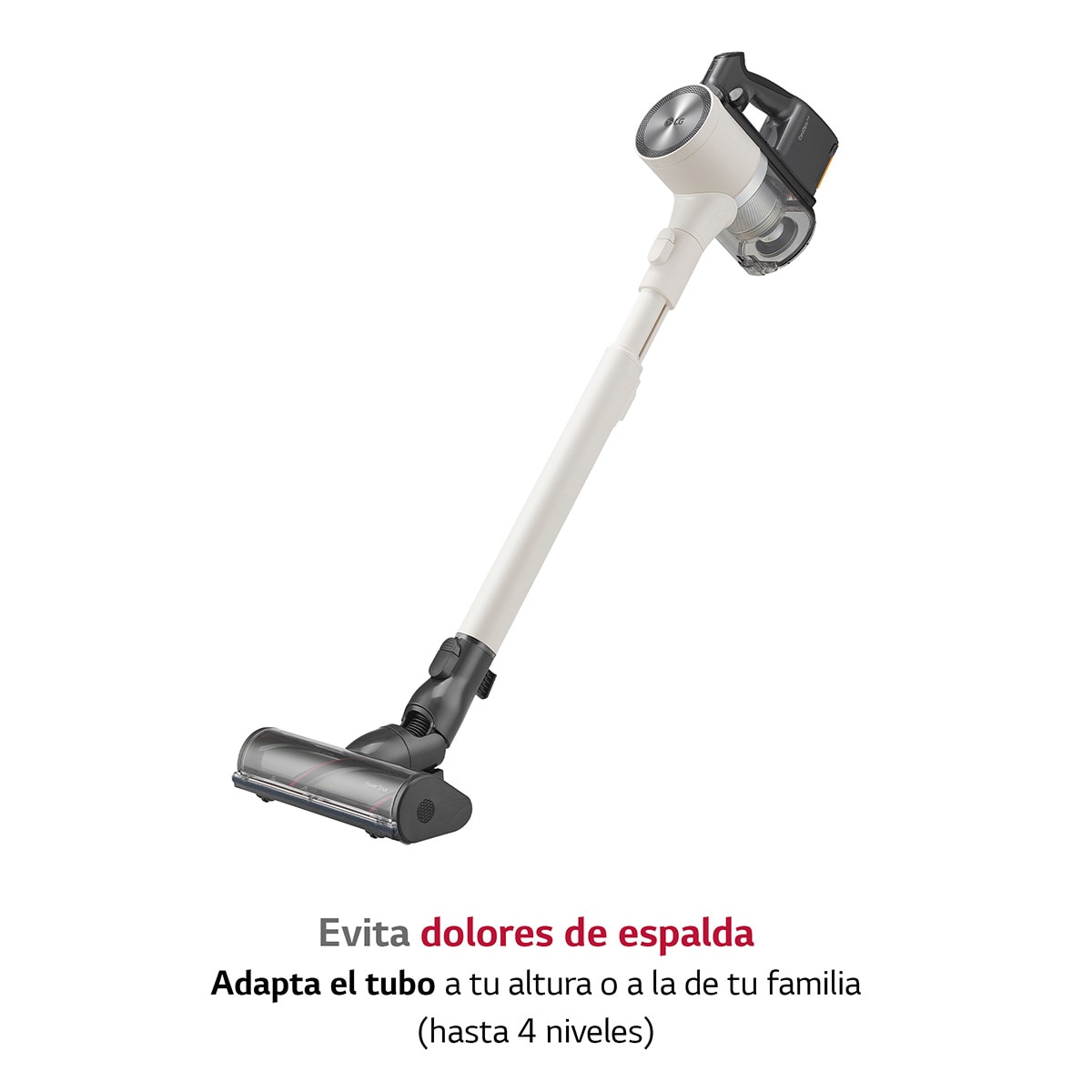 Aspirador de escoba LG All- In-One Kompressor con  210W, 60 Min,  sistema autovaciado y doble batería 3