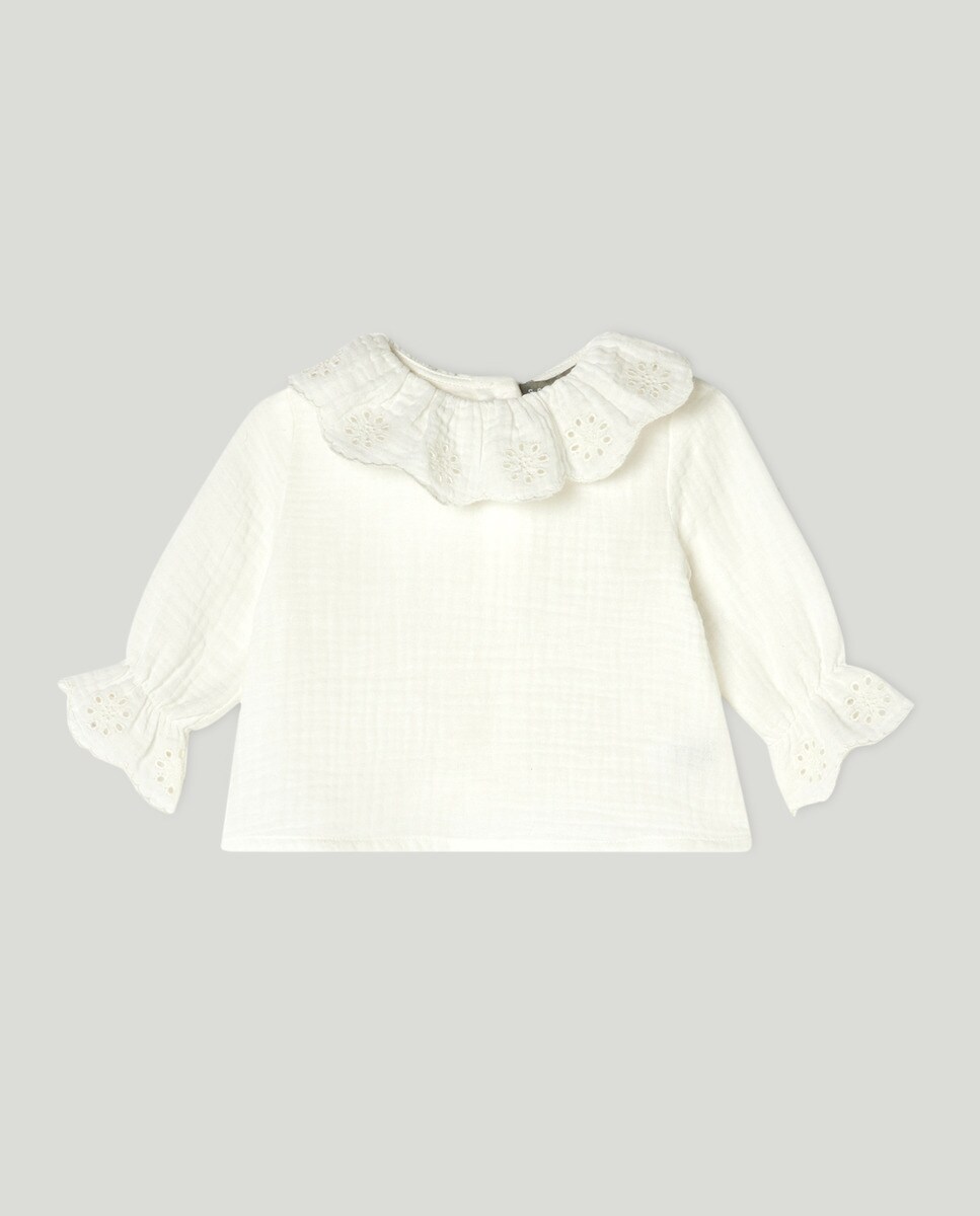 Chemisier manches longues brodé