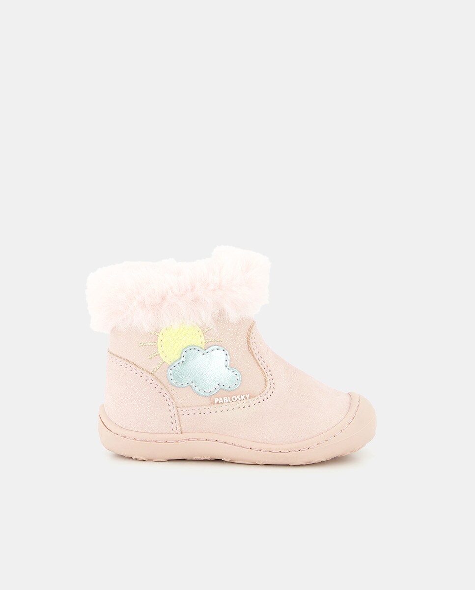 Chaussures montantes avec rebord et motif nuage