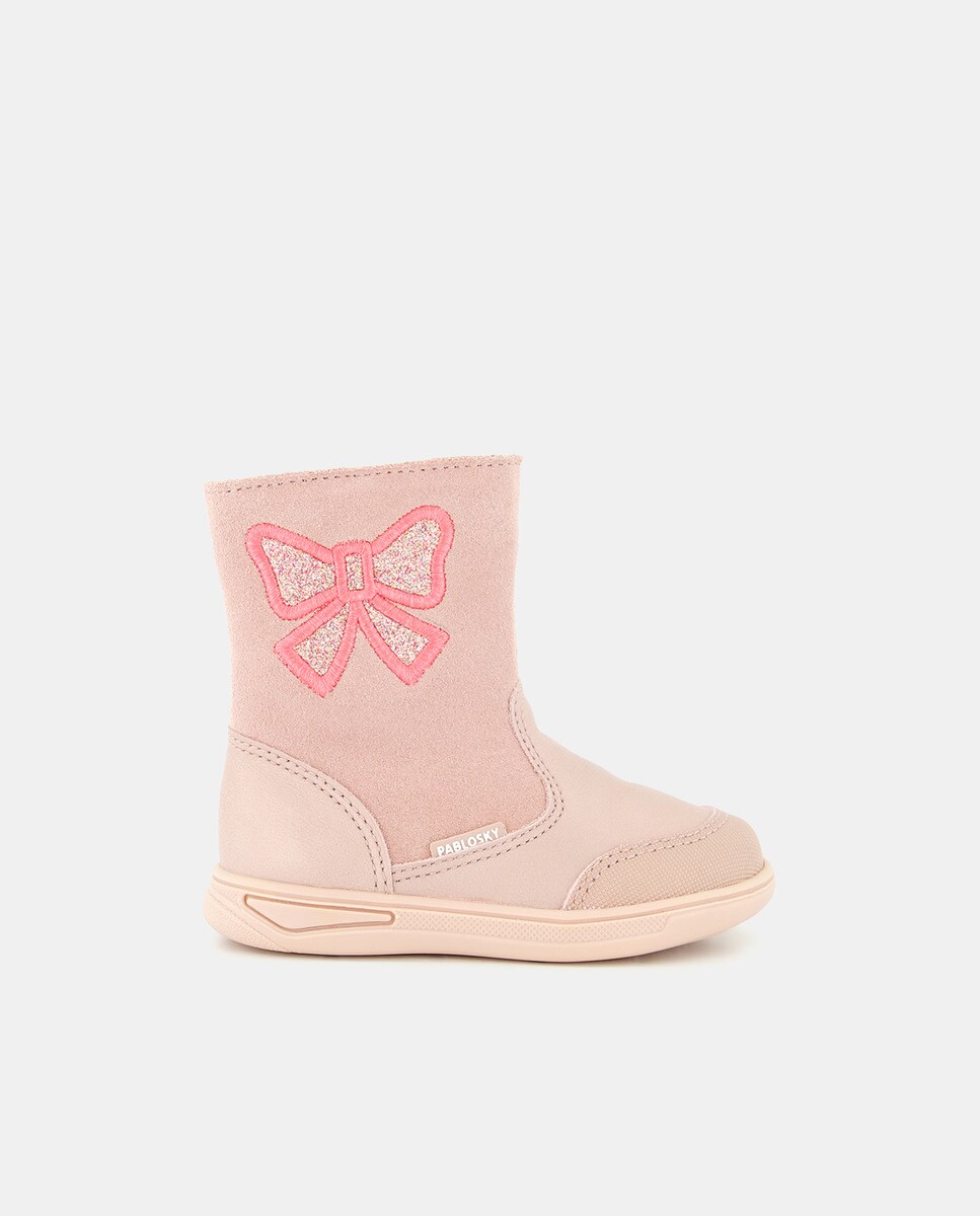 Chaussures montantes avec n?ud brodé