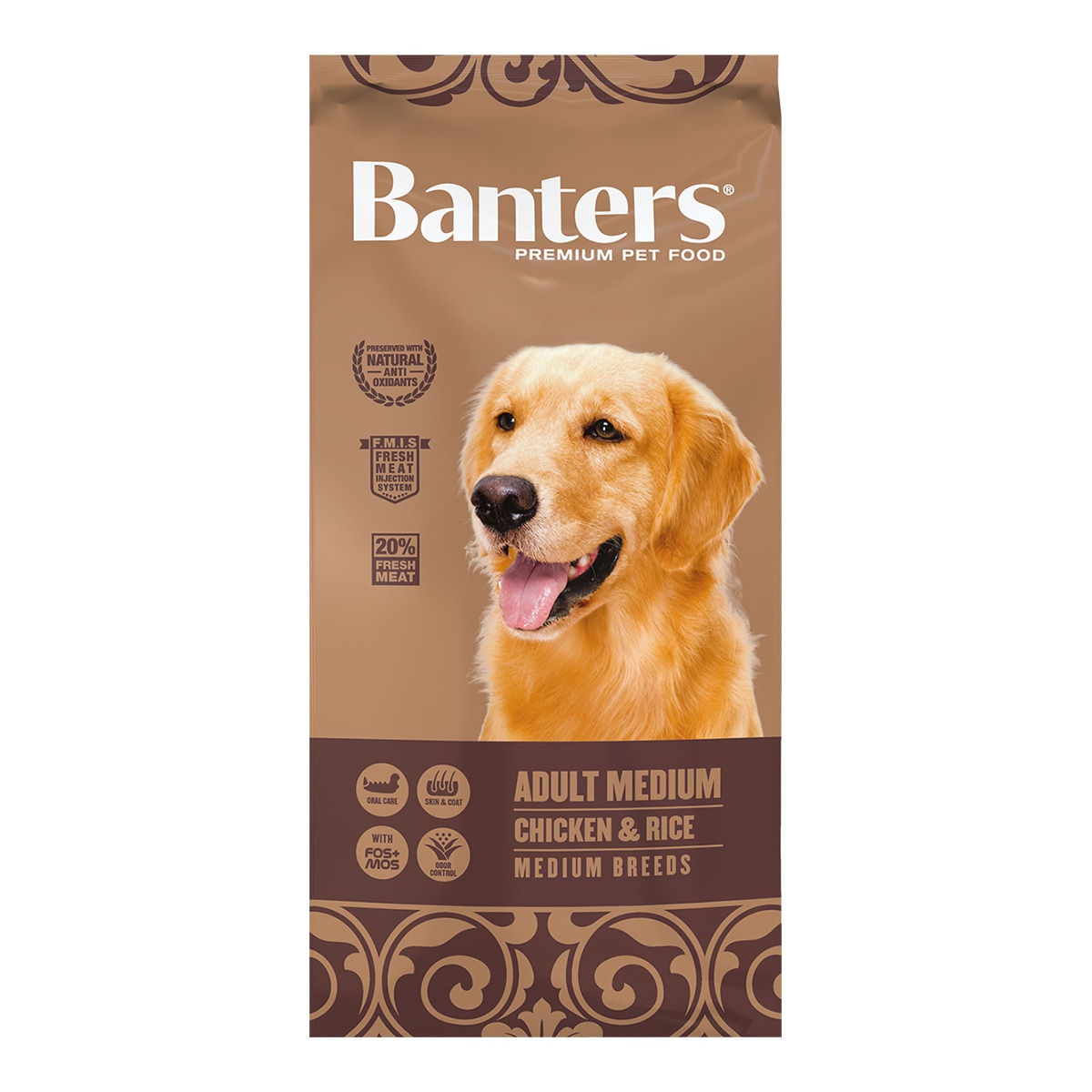 Imagen 0 de Pienso para perros adultos medianos Banters pollo y arroz 15 Kg