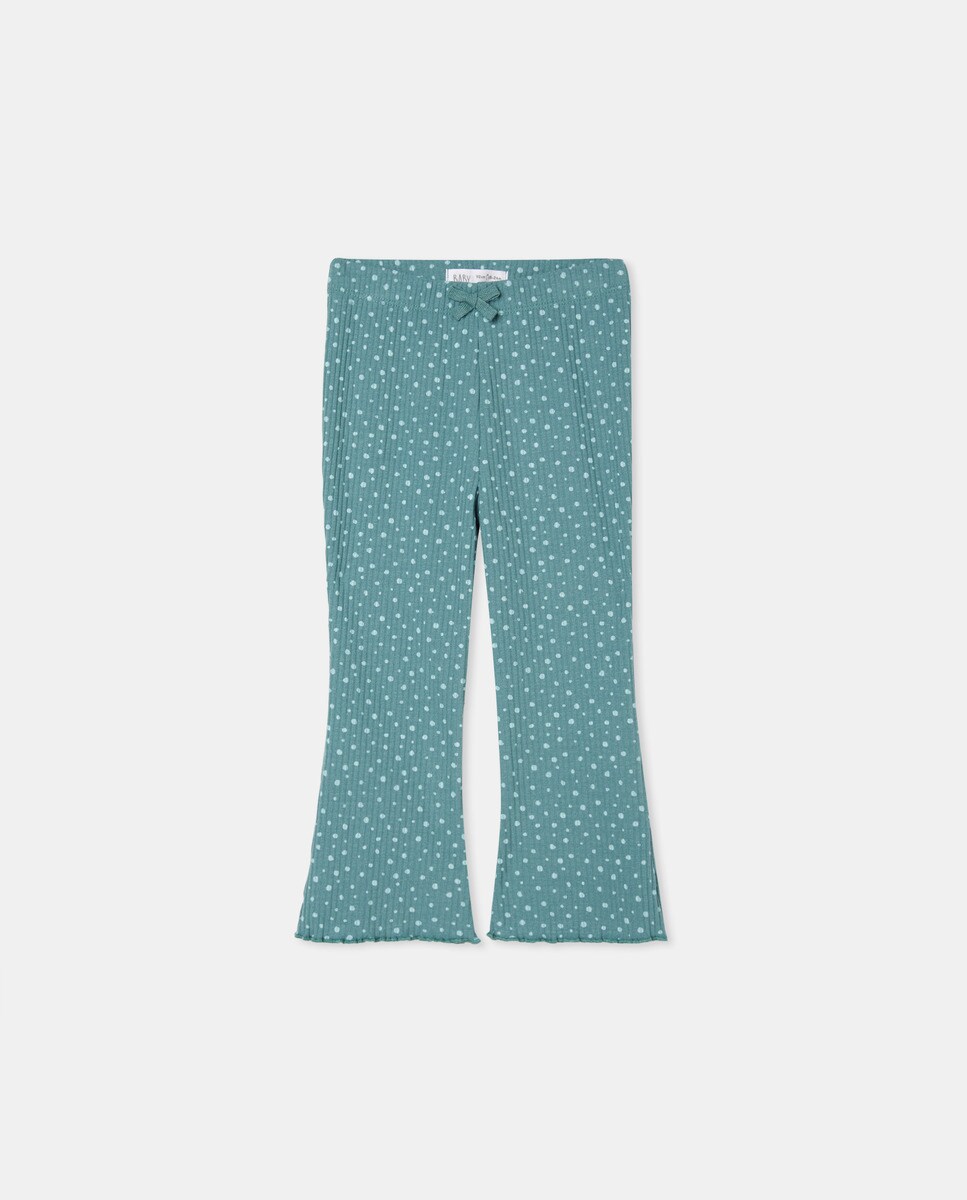 Pantalon en point de Rome avec imprimé