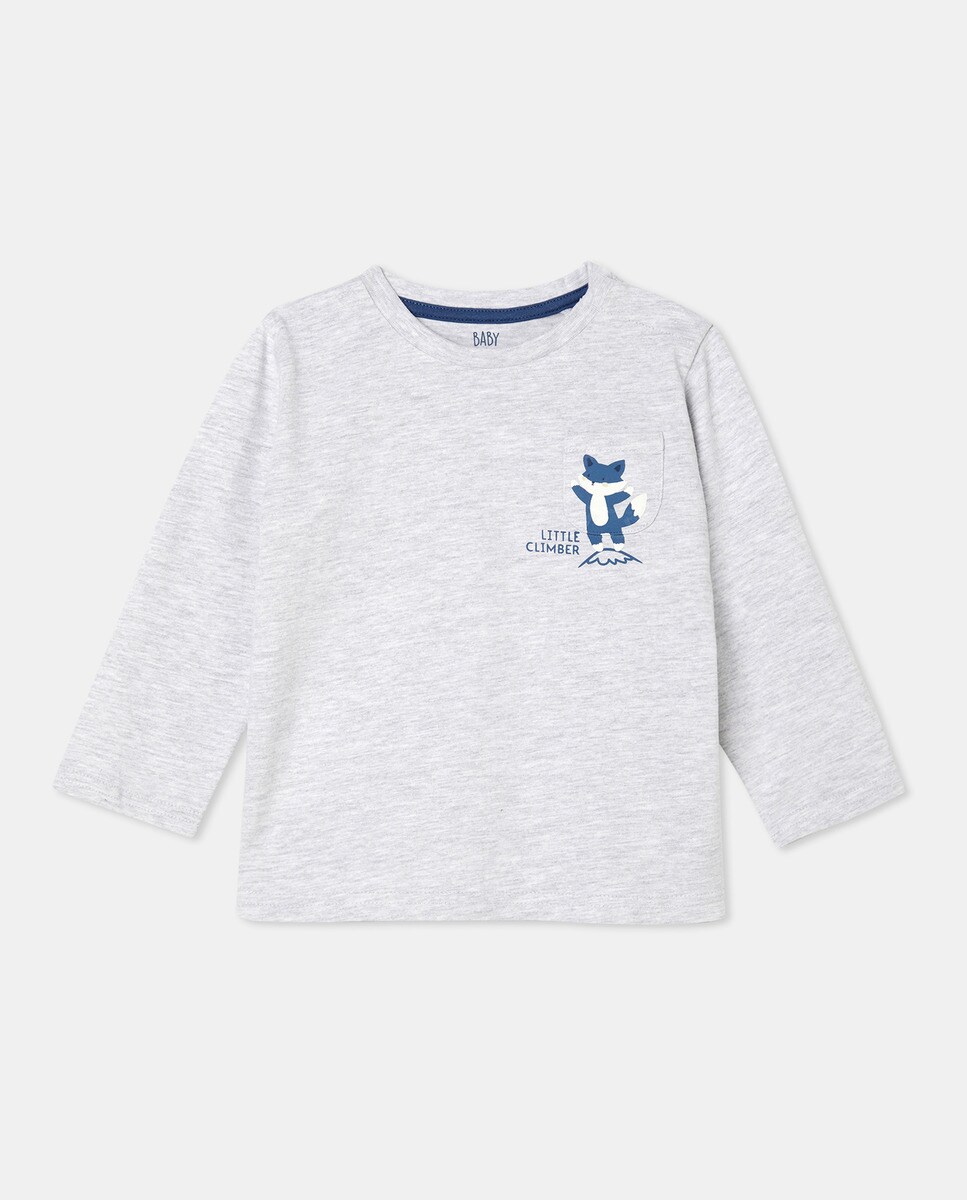 Tshirt à manches longues et imprimé sur le devant