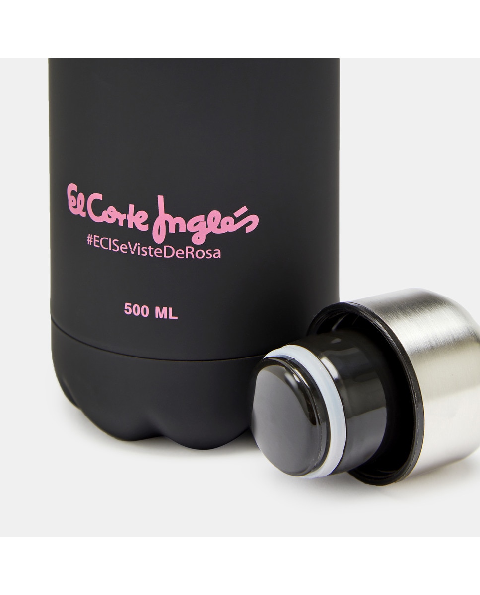 Botella termo El Corte Inglés ECI Se Viste de Rosa Negro-5