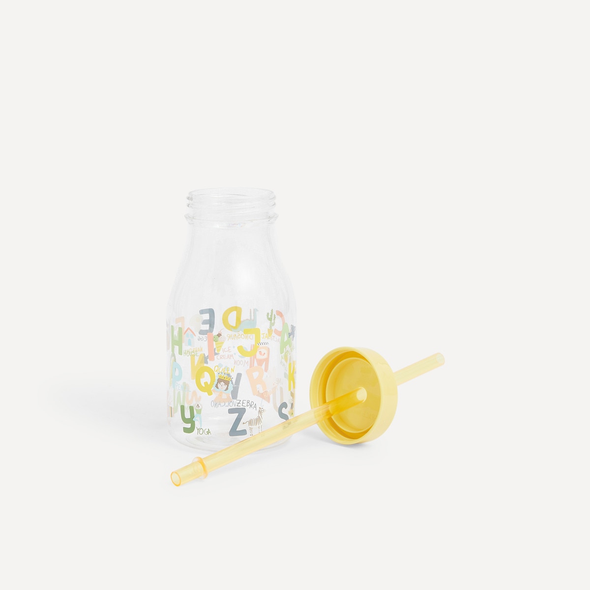 Garrafa com Palhinha Letras Mini Home Multicolor-3