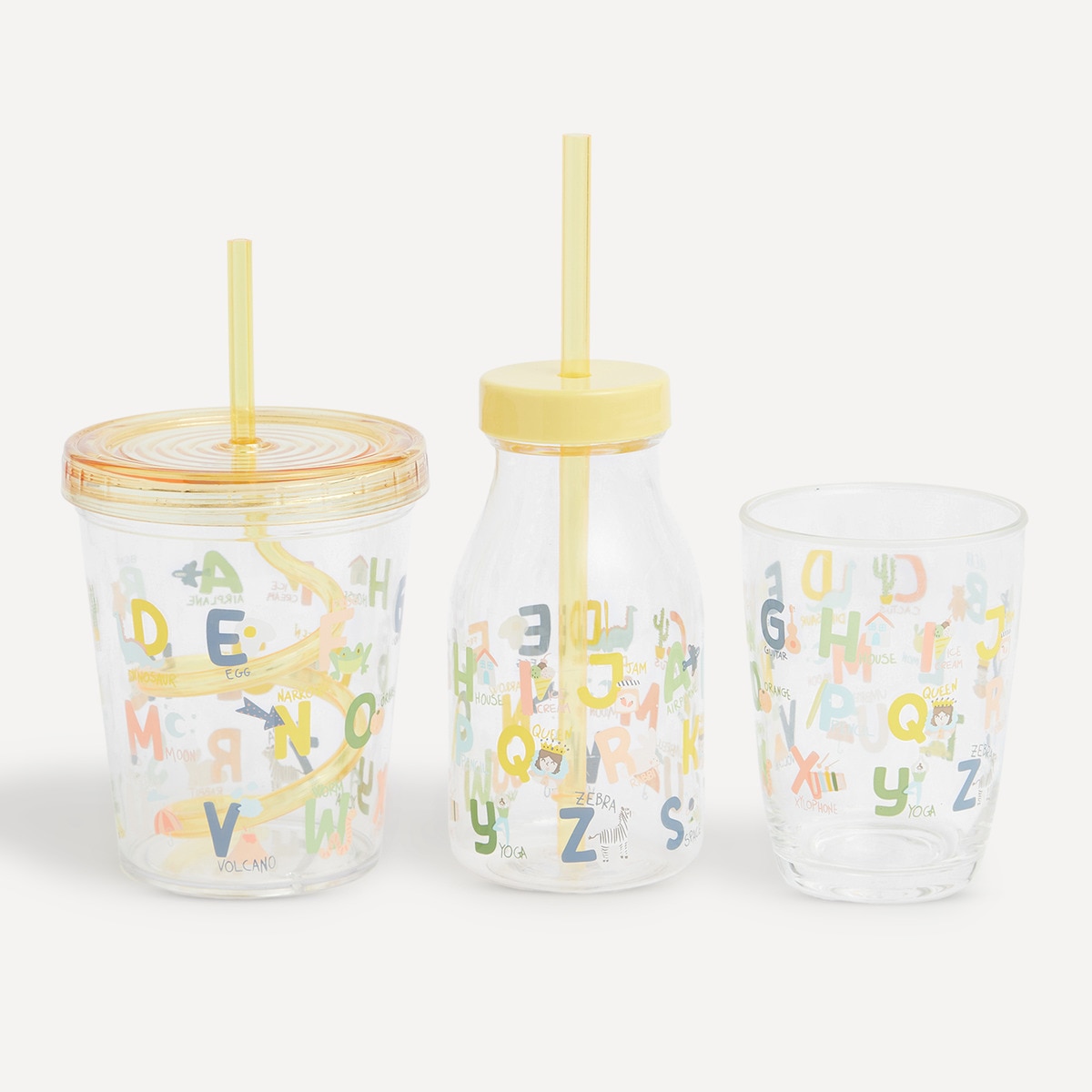 Copo com Palhinha Letras Mini Home Multicolor-4