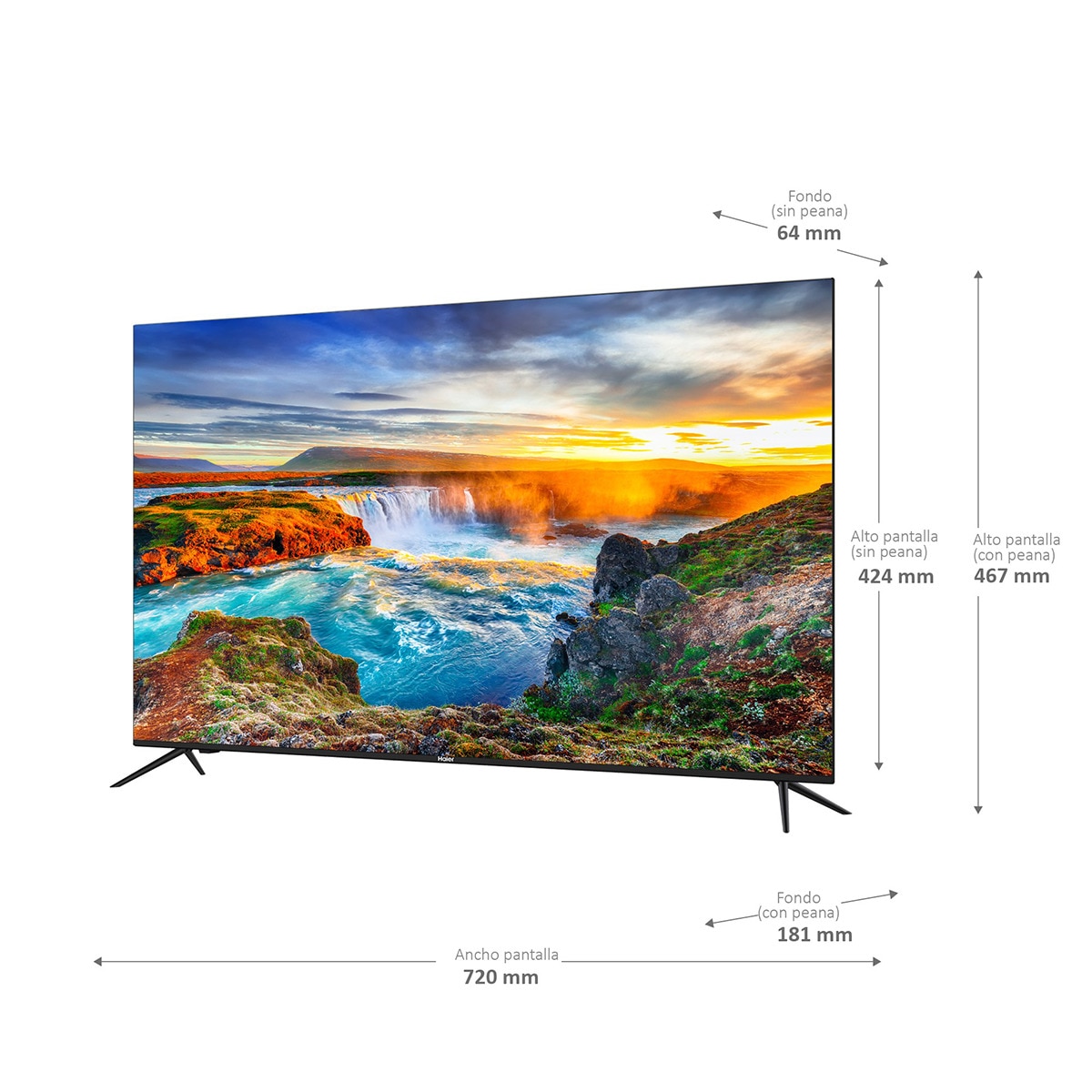 TV LED 80 cm (32") Haier H32K702FG Full HD, HDR10, Smart TV Android 11 Negro-3
