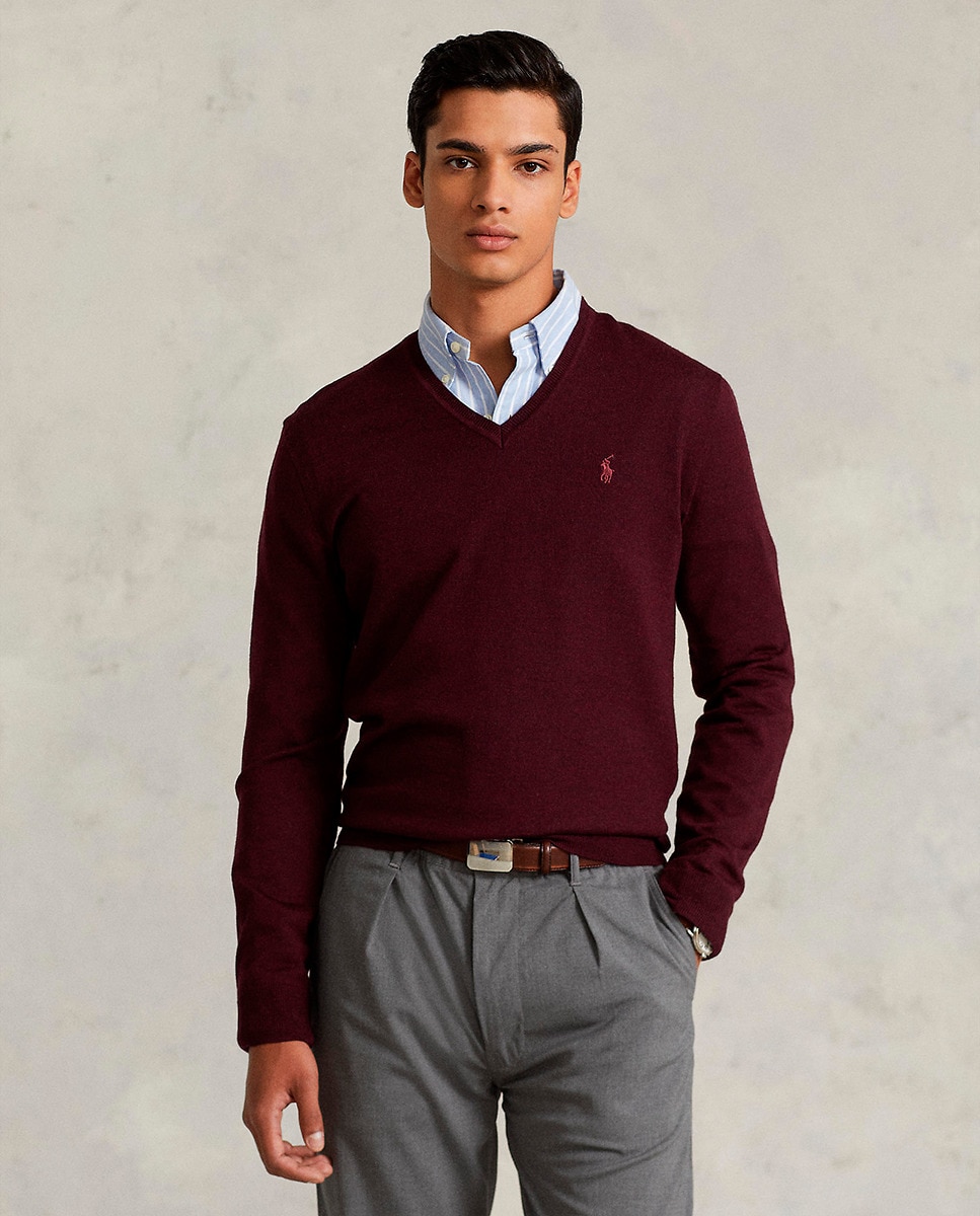 Pull en laine à col en V