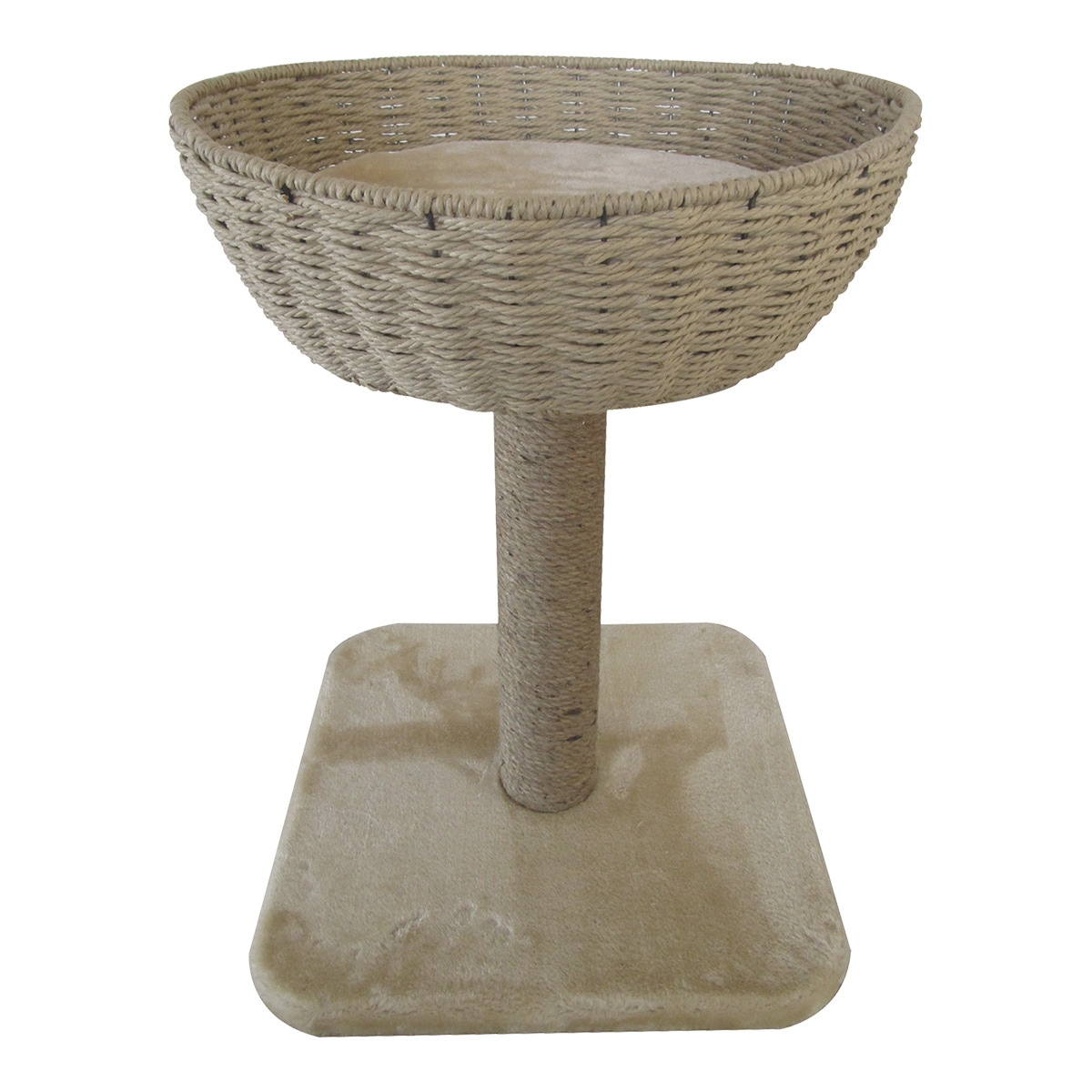 Rascador Fred & Rita para gatos con cesto Natural-1