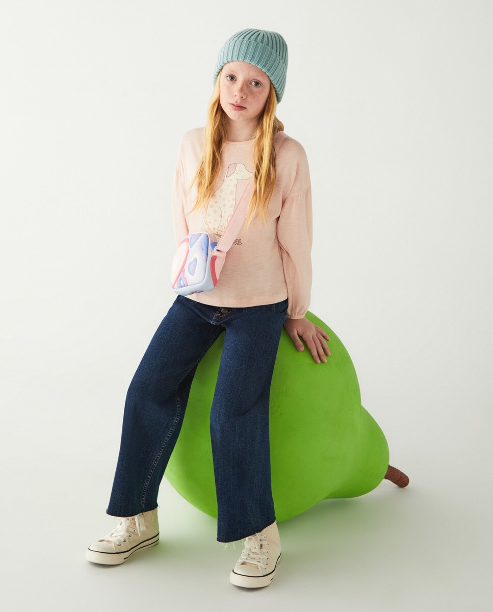 Tshirt imprimé devant à manches longues