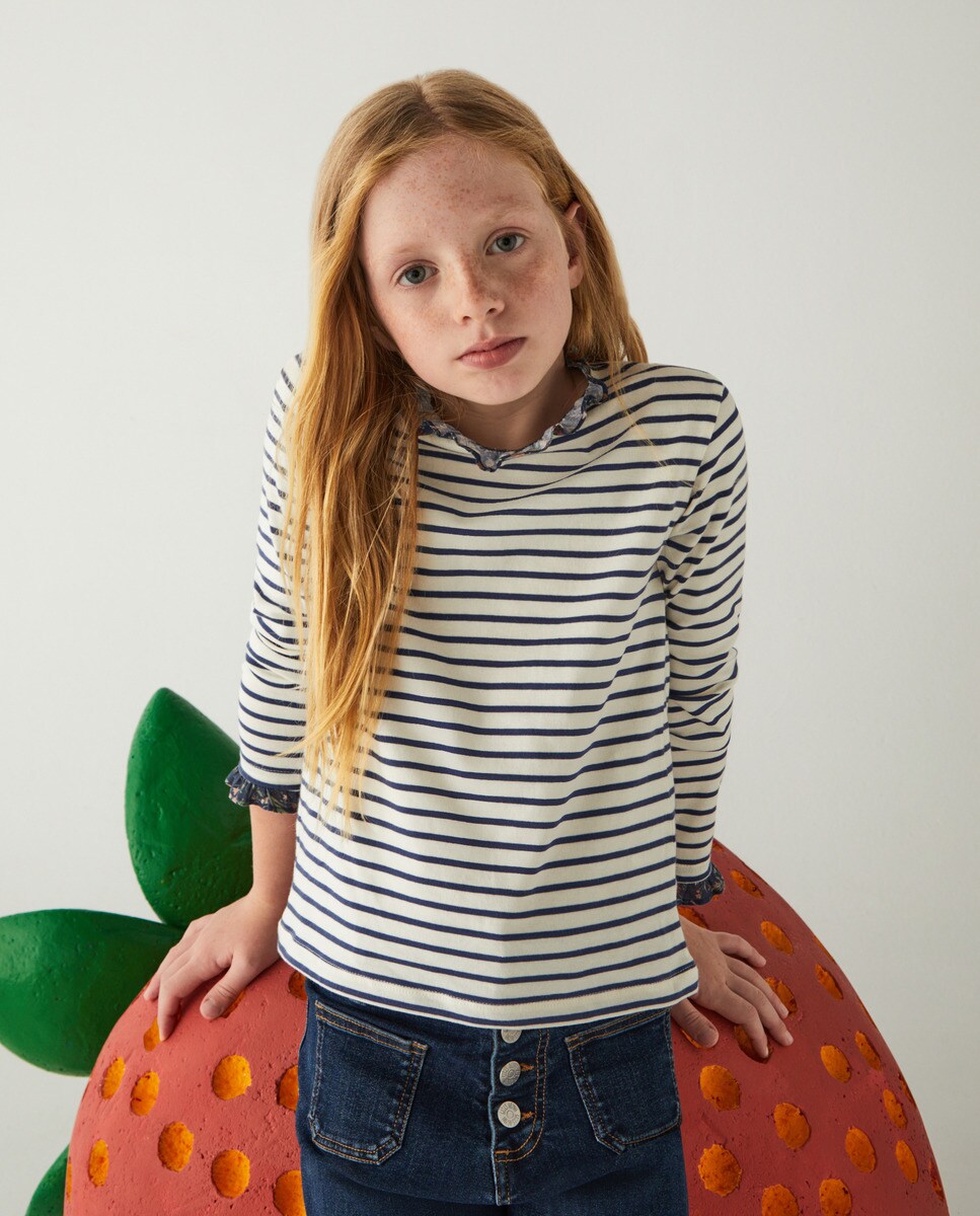 Tshirt à motif et manches longues