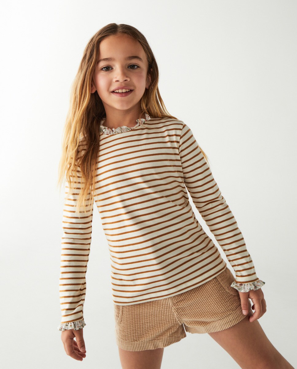 Tshirt à motif et manches longues