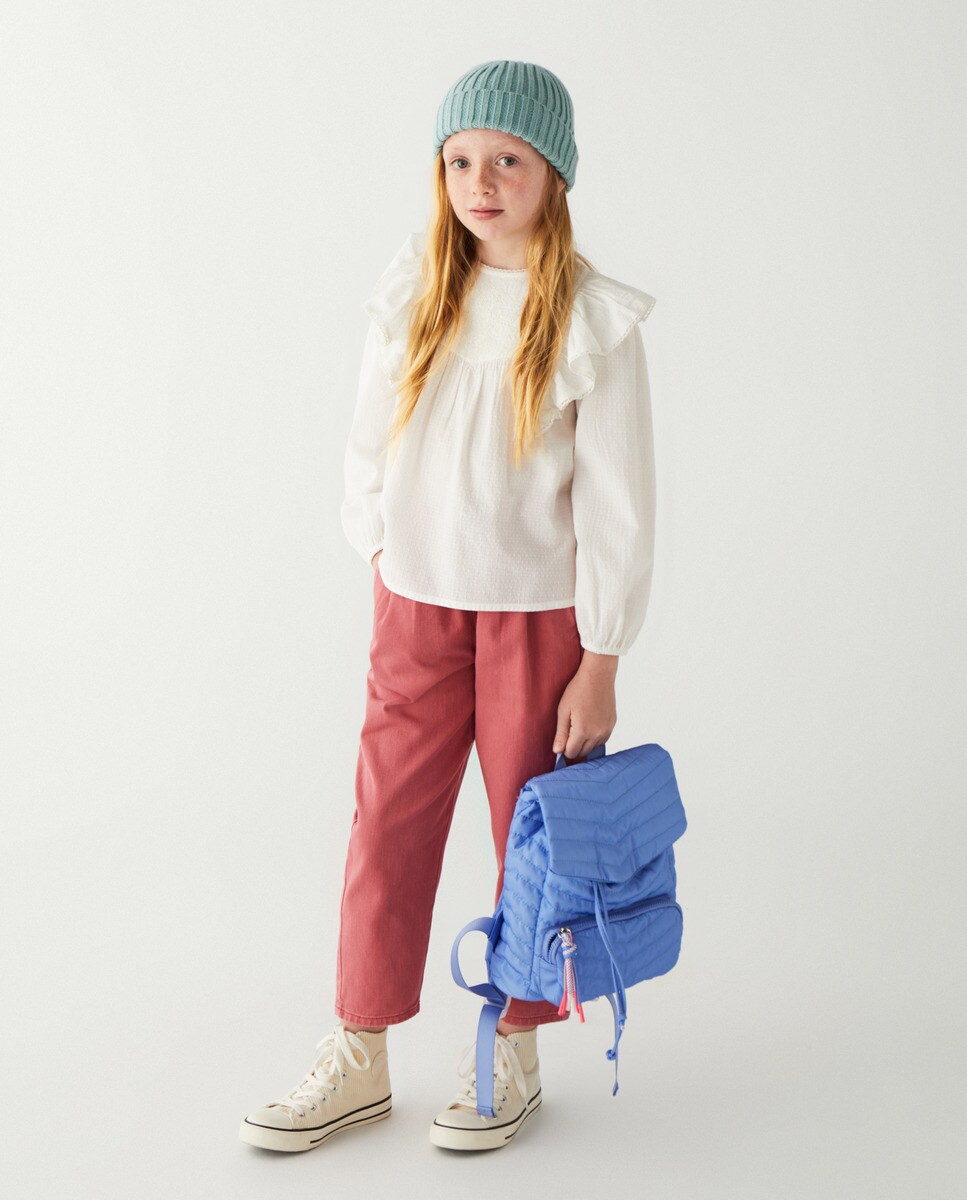 Pantalon denim paperbag