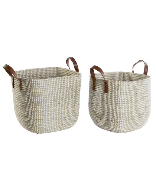 Imagen 0 de Cesta set 2 seagrass pu 38x38x35 natural