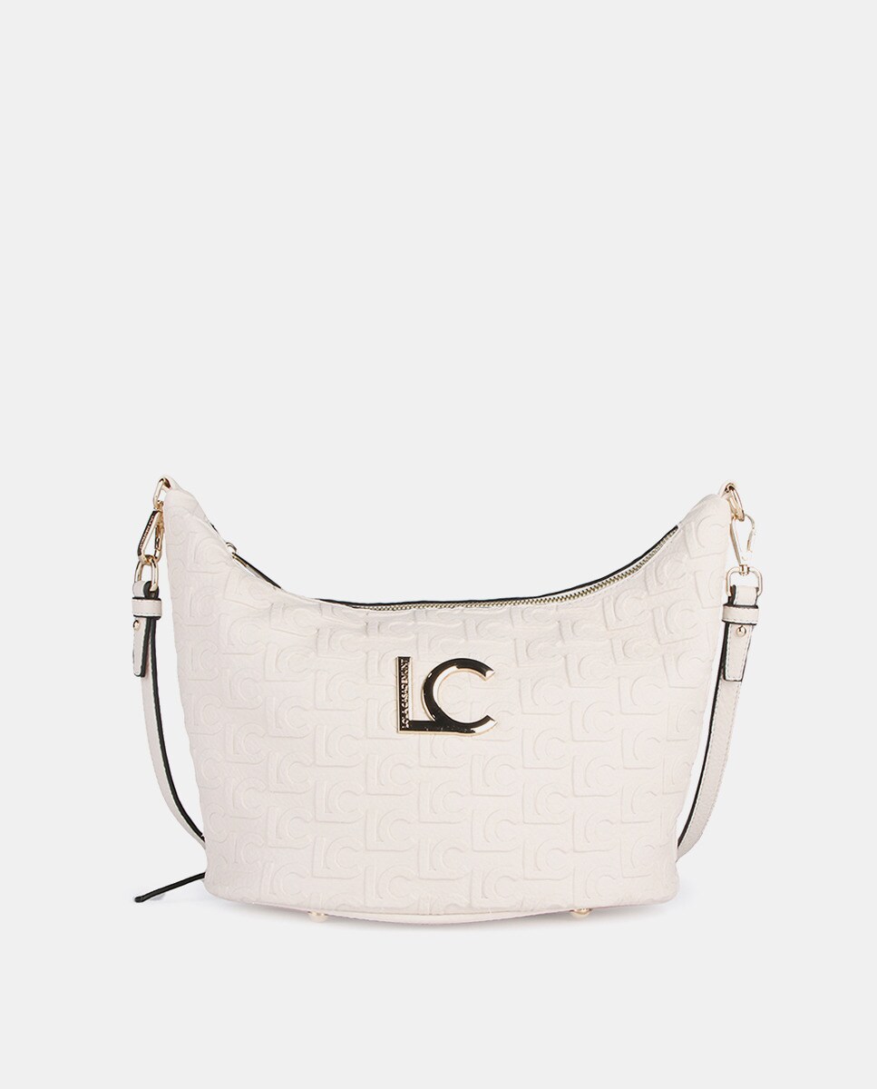 Sac à bandoulière écru avec monogramme gravé