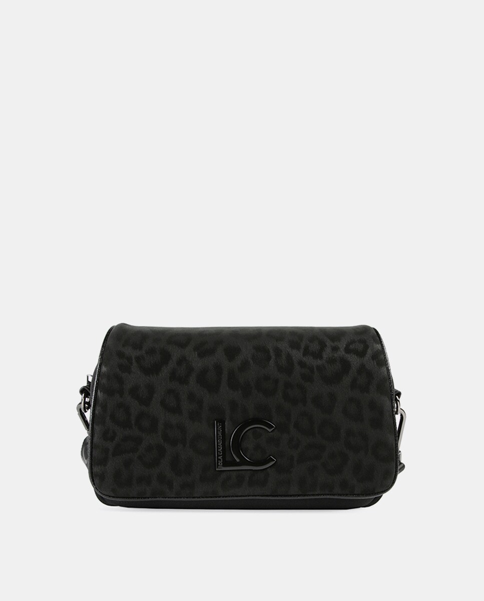 Sac à bandoulière combiné avec animal printt ton sur ton