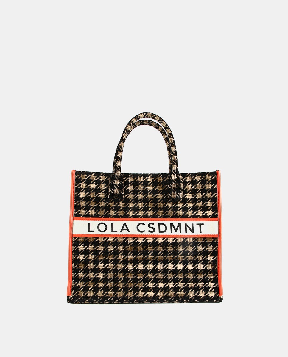 Sac cabas imprimé pieddepoule