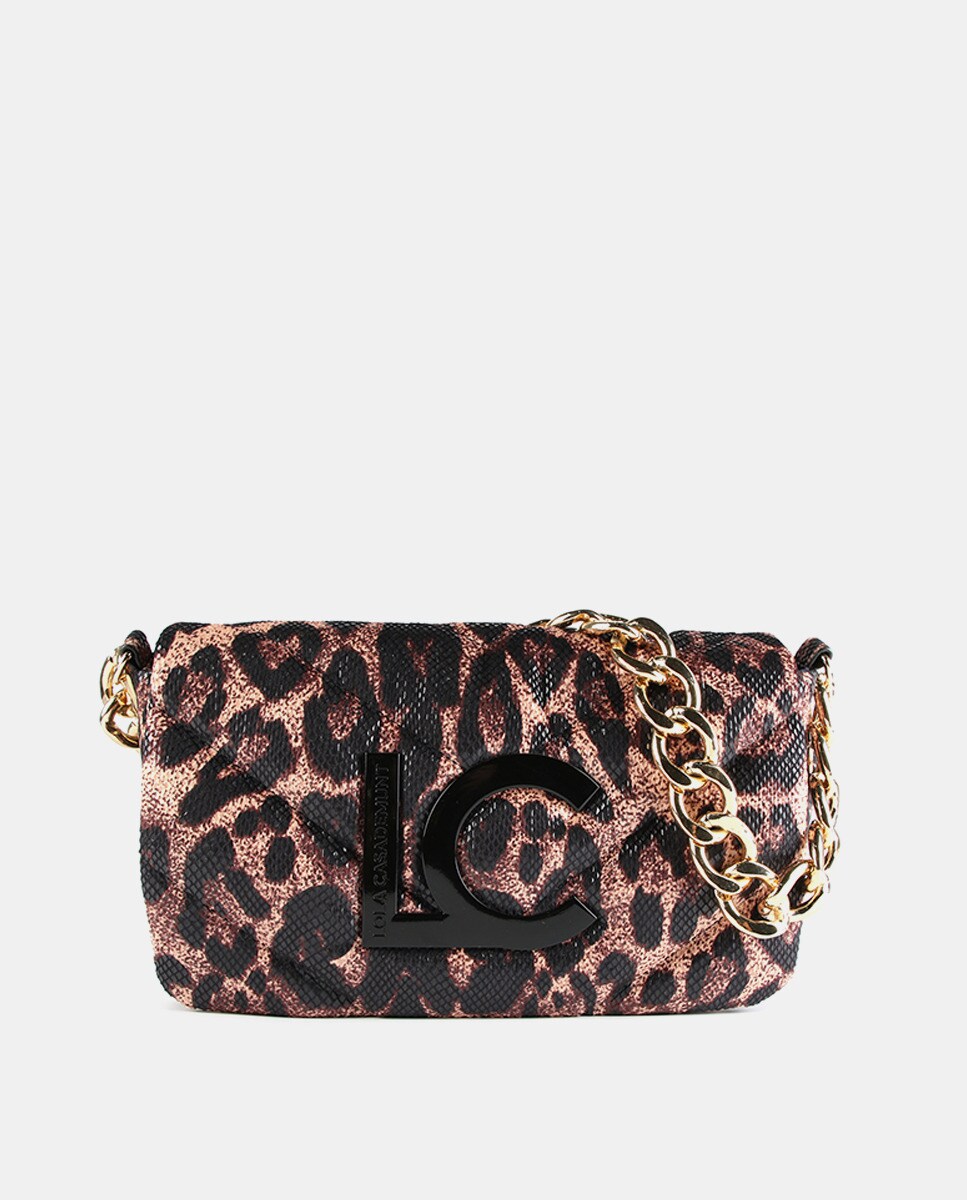 Sac à bandoulière animal print zippé