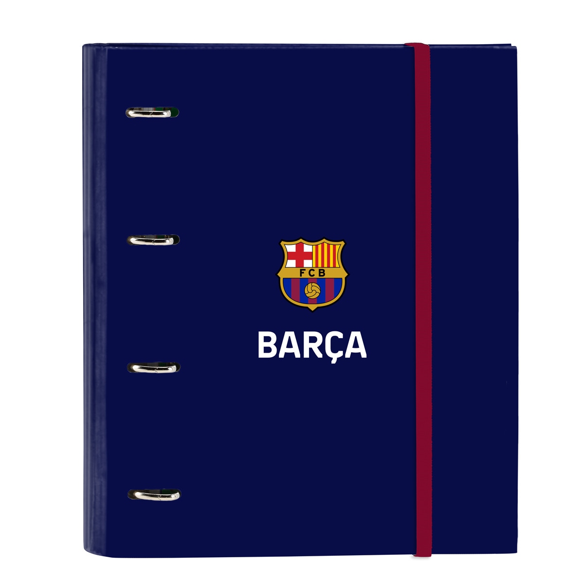 Carpeta 4 anillas de 35mm con recambio a4 100 hojas con goma y 5 separadores F.C. Barcelona Safta azul marino y roja Azul marino / Rojo-1