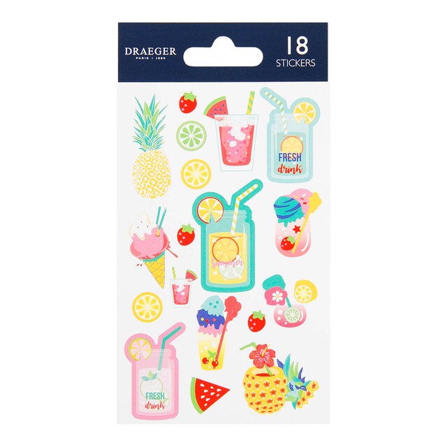 Imagen 0 de Sticker kids 18 pegatinas papel zumos refrescantes Draeger multicolor