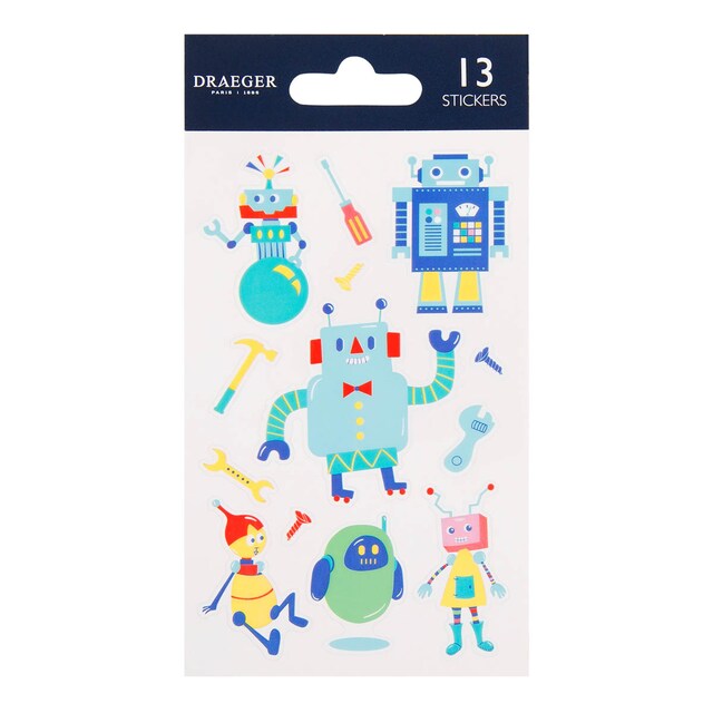 Imagen 0 de Sticker kids 13 pegatinas pvc robots Draeger multicolor