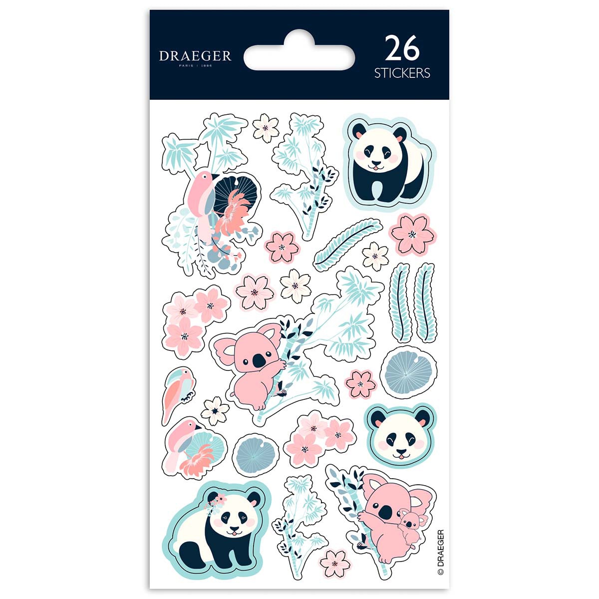 Imagen 0 de Sticker kids 26 pegatinas papel panda Draeger tonos pastel