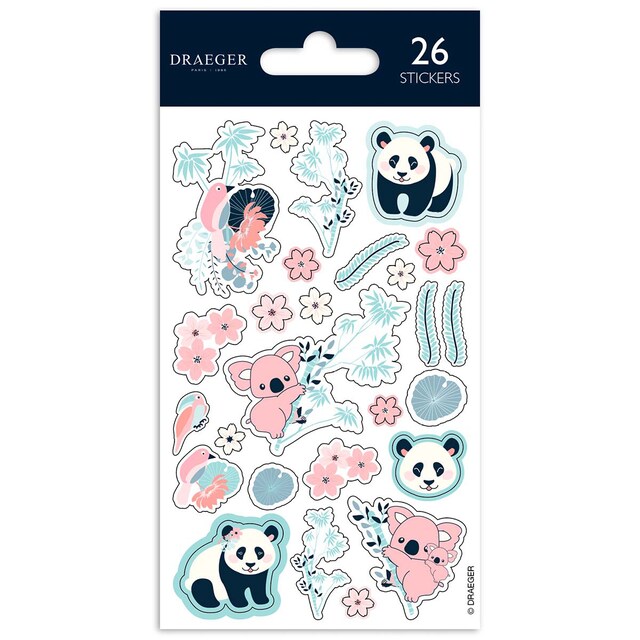 Imagen 0 de Sticker kids 26 pegatinas papel panda Draeger tonos pastel