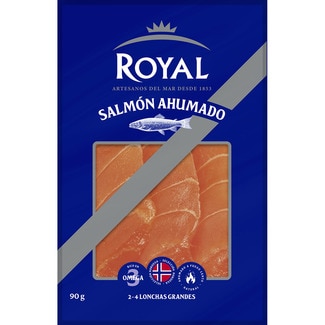 salmón ahumado noruego en lonchas grandes envase 90 g - Royal