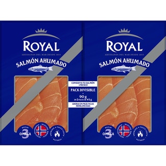 salmón ahumado noruego en mini lonchas pack 2 x 45 g envase 90 g - Royal