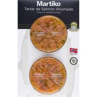 tartar de salmón ahumado noruego pack 2 x 75 g envase 150 g - Martiko