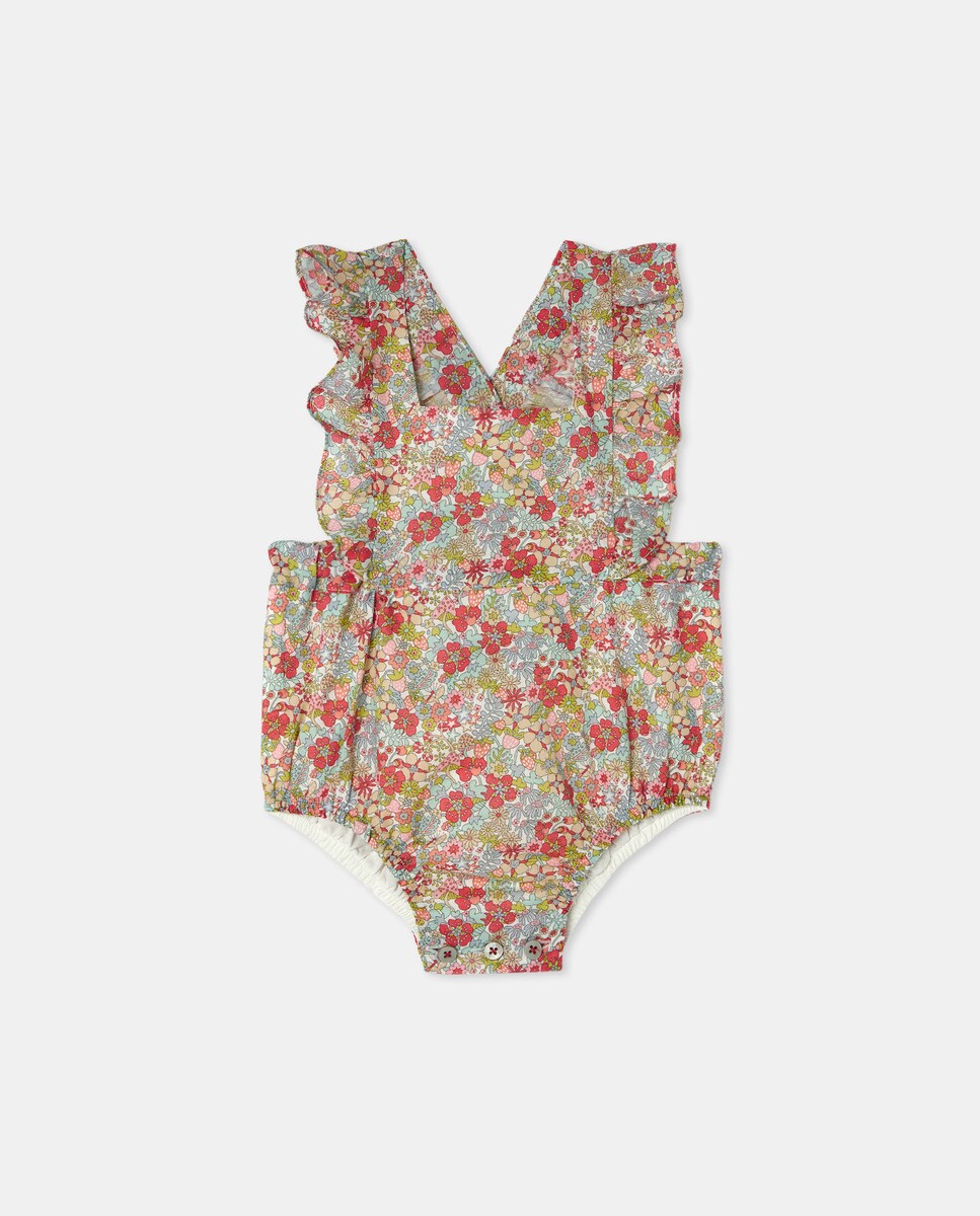 Barboteuse à volant fleur et fraises flower tops