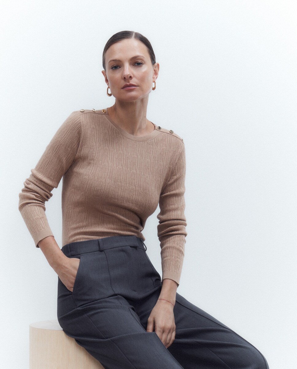 Pull fantaisie structure froissé