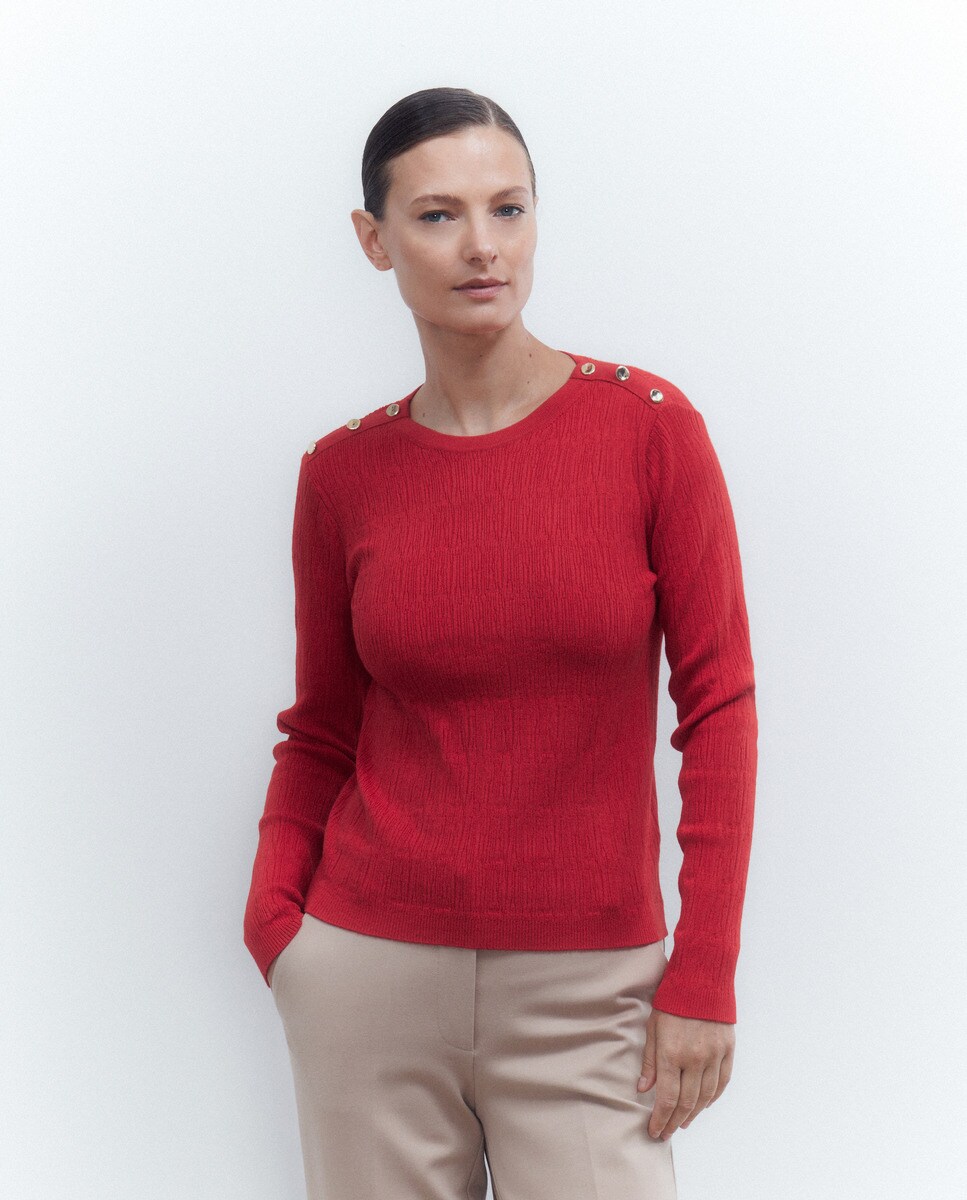 Pull fantaisie structure froissé