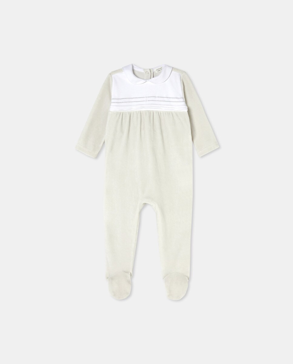 Grenouillère col plis nervurés