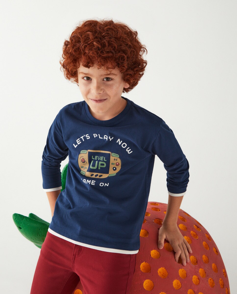 Tshirt à imprimé devant et manches longues