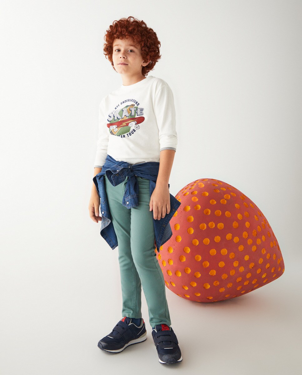 Tshirt à imprimé devant et manches longues