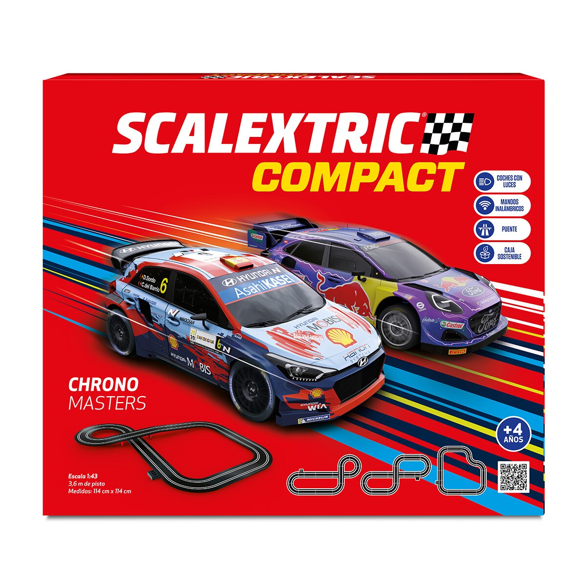 SCALEXTRIC - Circuito Compact - Traccia completa - 2 Auto e 2 telecomandi 1:43 (Formula Race to Win SCALEXTRIC - Circuito Compact - Traccia completa - 2 Auto e 2 telecomandi 1:43 (Formula Race to Win