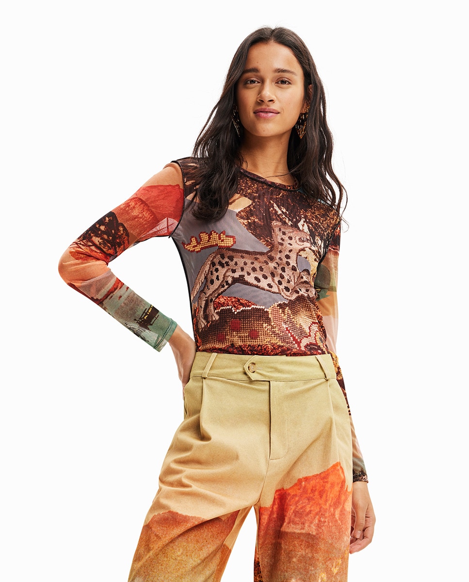 Tshirt slim tulle tapestry