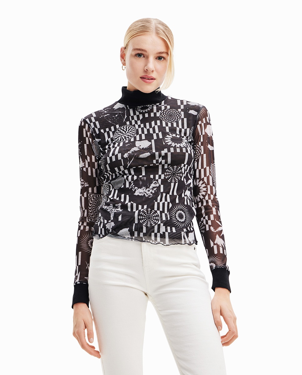 Tshirt slim tulle psychédélique