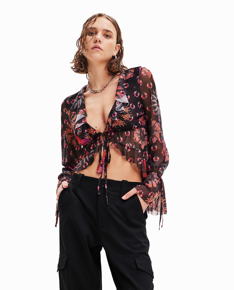 Chemisier tulle volants